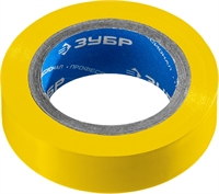 ЗУБР  ЭЛЕКТРИК-10, 15 мм х 10 м, 6 000 В, желтая, не поддерживает горение, изолента ПВХ, Профессионал (1233-5) 1233-5_z02