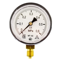 Манометр радиальный МТ-63 0,6МПа (метрическая резьба - М12х1.5) т 00000003319