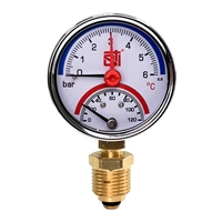 Термоманометр радиальный STI ∅63 120°C 6 bar УП (G½