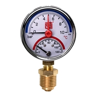 Термоманометр радиальный STI ∅63 120°C 10 bar УП (G½