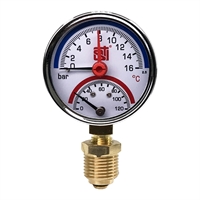 Термоманометр радиальный STI ∅63 120°C 16 bar УП (G½