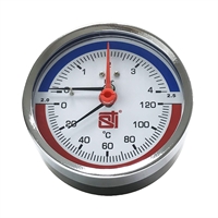 Термоманометр аксиальный STI ∅80 120°C 4 bar УП (G½