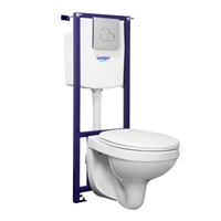 Подвесной унитаз Santeri Альфа комфорт ПЭК (инсталляция, сиденье SoftClose, кнопка хром) т тт000015500