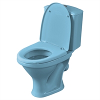Унитаз-компакт Santeri Вест голубой (арматура и сиденье, косой выпуск) т cт000108973