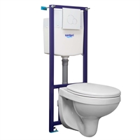 Подвесной унитаз Santeri Альфа ПЭК (инсталляция, сиденье, белая кнопка) т тт000019140