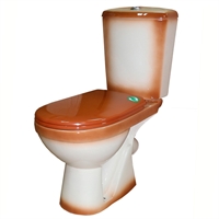 Унитаз-компакт Rosa Комфорт Плюс коричневый (арматура и сиденье, косой выпуск) т cт000065967