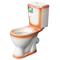 Унитаз-компакт Rosa Лира коричневый (арматура и сиденье, косой выпуск) т cт000112182