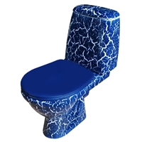 Унитаз-компакт Rosa Премьер синий кракелюр (арматура и сиденье, горизонт. выпуск) т тт000015246