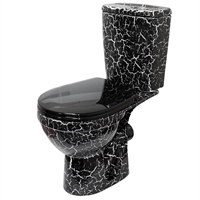 Унитаз-компакт Rosa Рио (Соло) черный кракелюр (арматура и сиденье, горизонт. выпуск) т тт000016300