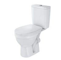 Унитаз-компакт Rosa Рим белый, микролифт (арматура и сиденье, горизонт. выпуск) т тт000017484