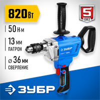 ЗУБР  820 Вт, 13 мм, дрель-миксер, Профессионал (ЗДМ-820 РМ) ЗДМ-820 РМ