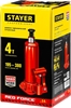 STAYER  RED FORCE, 4 т, 195 - 380 мм, бутылочный гидравлический домкрат, Professional (43160-4) 43160-4_z01
