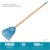 GRINDA  PP-23 FIBER, 500 х 50 х 1680 мм, 23 зубца, ударопрочный пластик, фибергласовый черенок, грабли веерные пластиковые, PROLine (421815) 421815