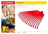 GRINDA  GQ-15, 15 плоских зубцов размеры 350 х 40 х 310 мм, без черенка, первичный полиэтилен, веерные грабли (421879) 421879