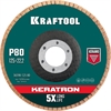 KRAFTOOL  125 х 22.2 мм, P80, круг лепестковый керамический торцевой по нержавеющей стали (36598-125-80) 36598-125-80