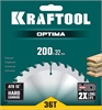 KRAFTOOL  Optima, 200 х 32 мм, 36Т, пильный диск по дереву (36951-200-32) 36951-200-32