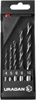URAGAN  5 шт: 4-5-6-8-10 мм, набор спиральных сверл по дереву (29419-H5) 29419-H5