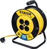 STAYER  S-215, ПВС, 2 х 1.5 мм2, 30 м, 3500 Вт, силовой удлинитель на катушке (55072-30) 55072-30