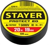 STAYER  PROTECT-20, 19 мм х 20 м, 5 000 В, черная, изолента ПВХ, Professional (12292-D) 12292-D
