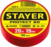 STAYER  PROTECT-20, 19 мм х 20 м, 5 000 В, красная, изолента ПВХ, Professional (12292-R) 12292-R
