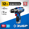 ЗУБР  Т7, 12 В, 40 Н·м, без АКБ, дрель-шуруповерт, Профессионал (DL-121) DL-121