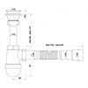 S0115 Сифон для умывальника 1½"х40 с гофротрубой 40х40-50 т 00000002748