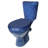 Унитаз-компакт Rosa Элегант синий кракелюр (арматура и сиденье, косой выпуск) т cт000143231