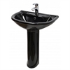 Умывальник ОК Престиж 63 Стандарт черный (с переливом и пьедесталом) т тт000016716